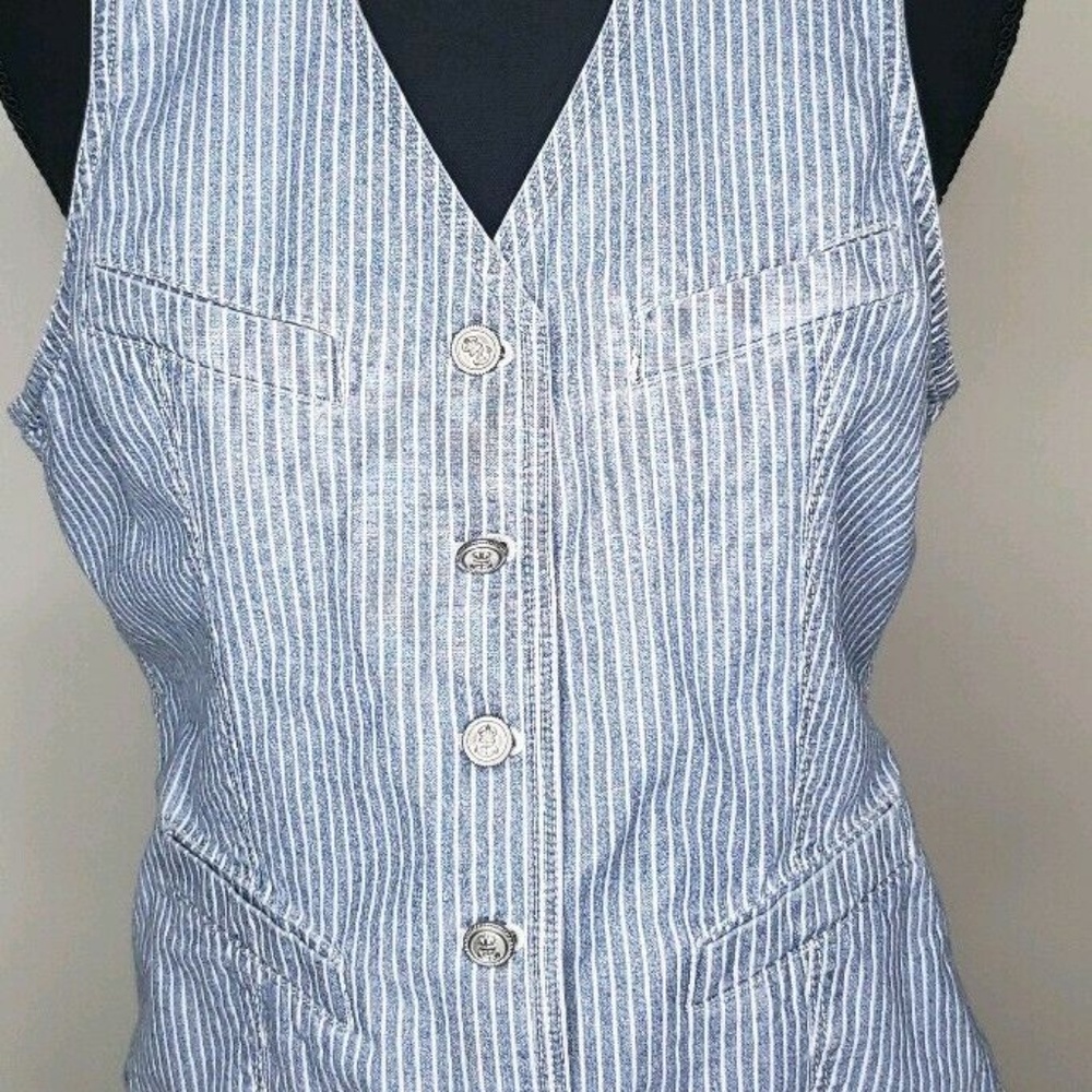 Ralph Lauren Denim & White Pintriped Vest